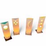 4 x Danish Bala Bonbori table lamp / Design Zentrum Nordrhein Westfalen / Incredible rare. Paper lampshade. 52 cm x 18 cm