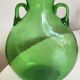Neo-classical vase from 1960, Italian work in blown green bubble glass.