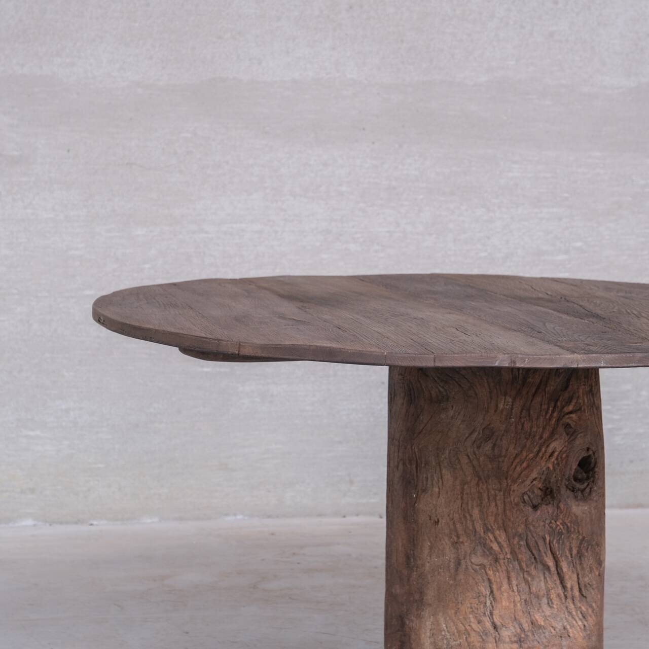 Primitive Wooden Circular Belgium Dining Table