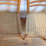 4 chaises en bois et corde