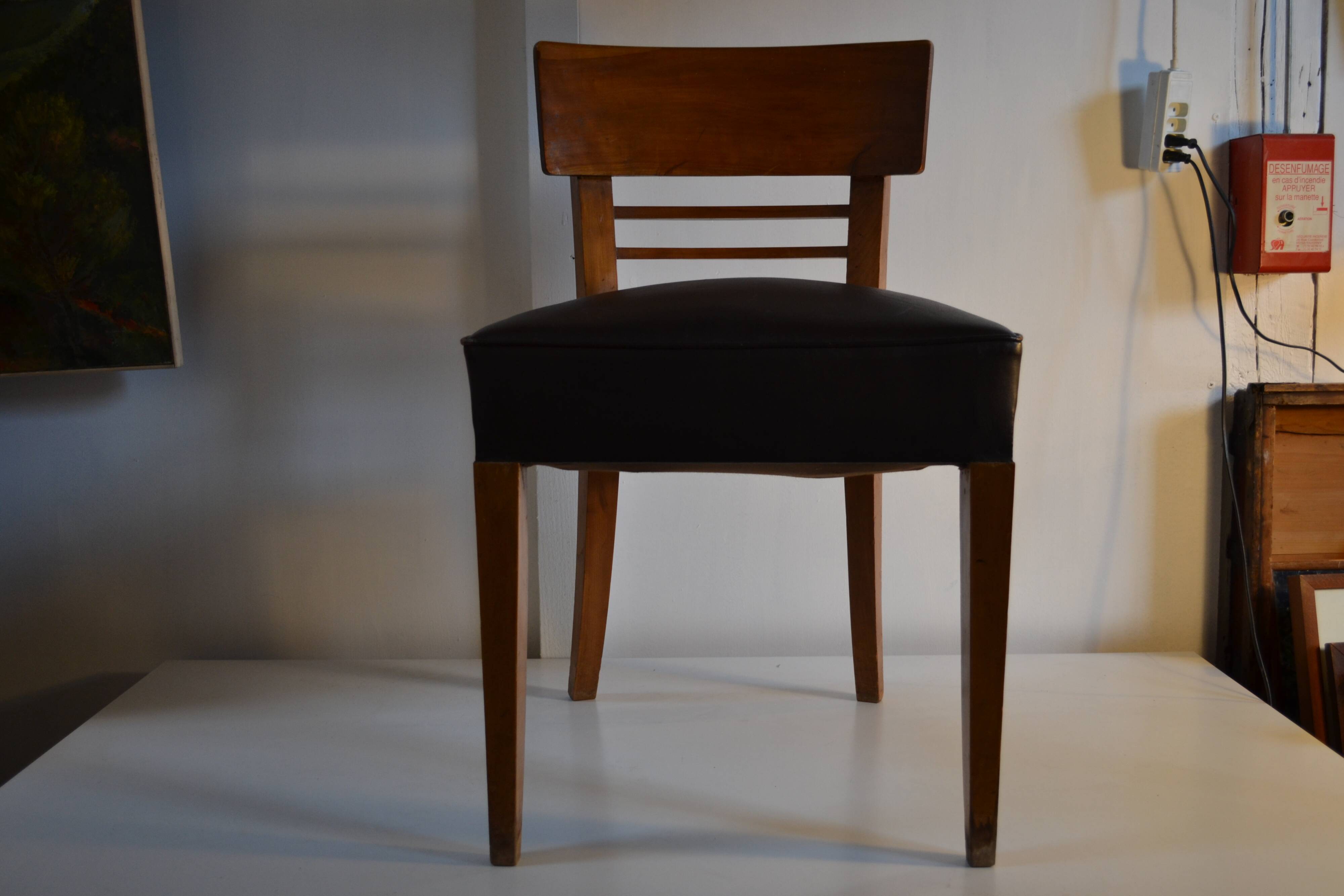 Chair 1940, cherry and leather