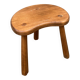 Rustic brutalist tripod wooden stool 1950s