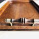 Old wooden tray