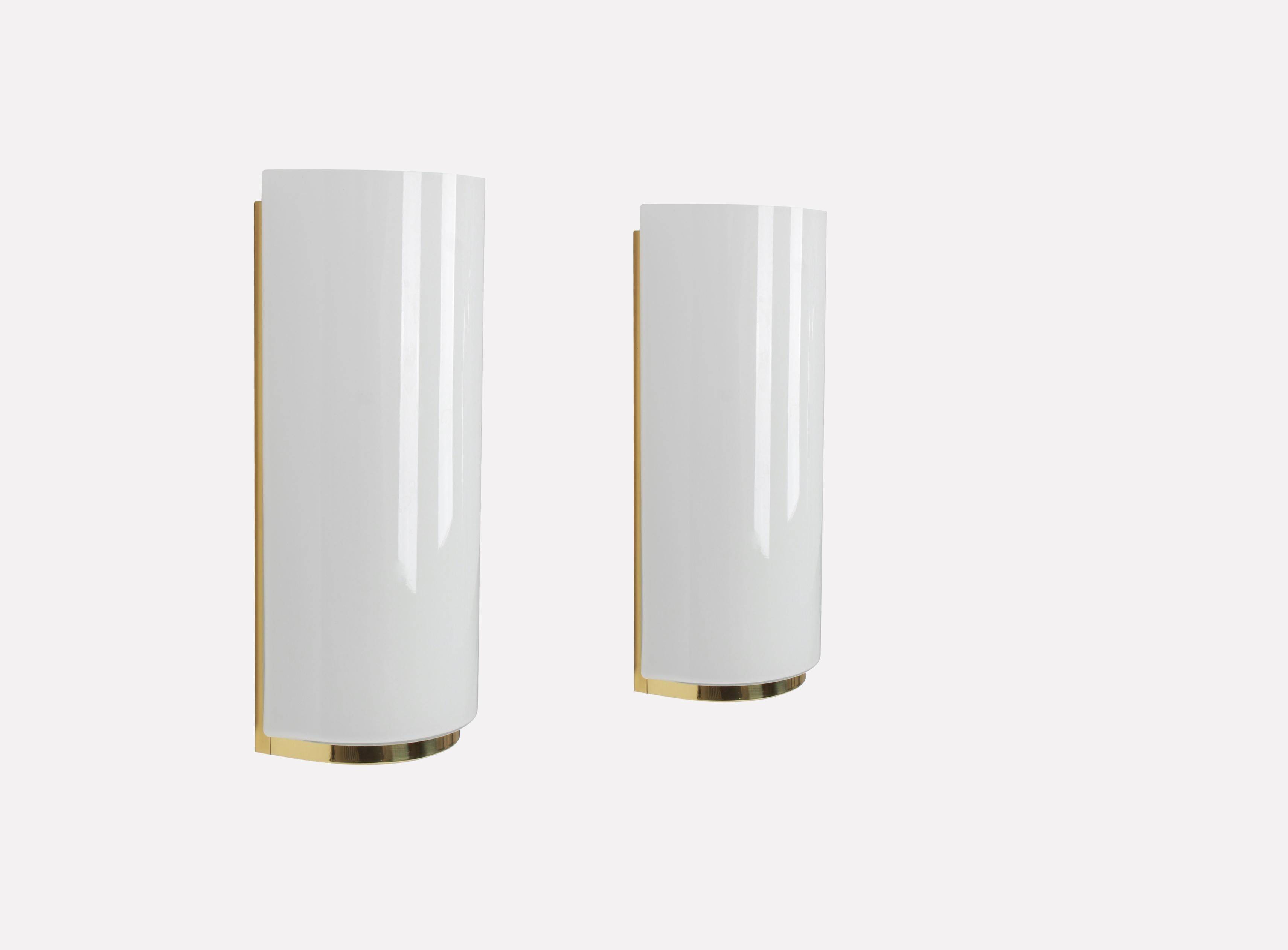 Opal glass wall light designed by Limburg, Germany.