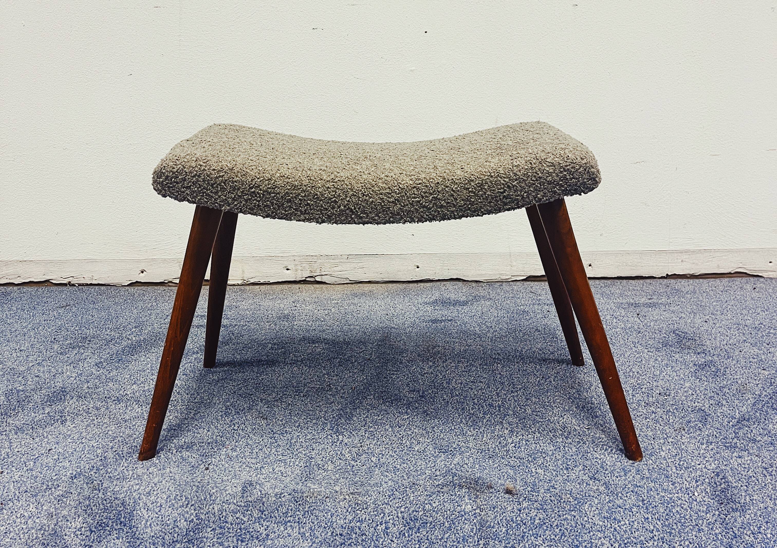 Vintage Footstool Bouclé