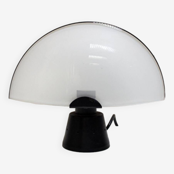 Lampe de table en aluminium avec verre coloré Murano Anni '80