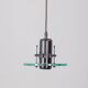 Vintage pendant lamp 80s metal and glass minimalist italian design