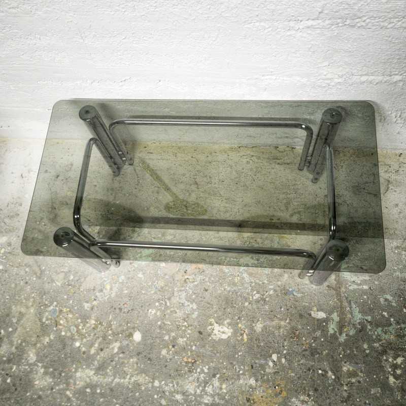 Vintage coffee table smoked glass tray