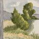 Vintage landscape watercolor