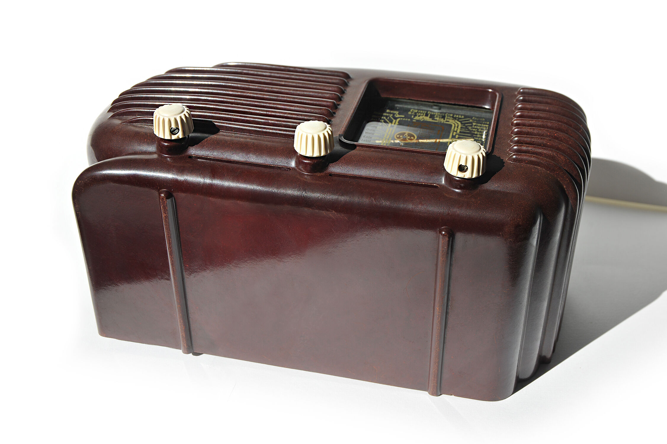 Radio Tesla 308U "Talisman" en bakélite à lampes années 50 poste TSF vintage style design usa