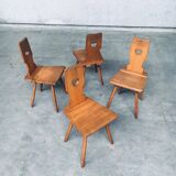 Vintage Belgian Brutalist Pub Café Chair Set by Torck, 1960s, Set of 4