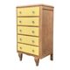 Chiffonnier art déco chêne brut et jaune