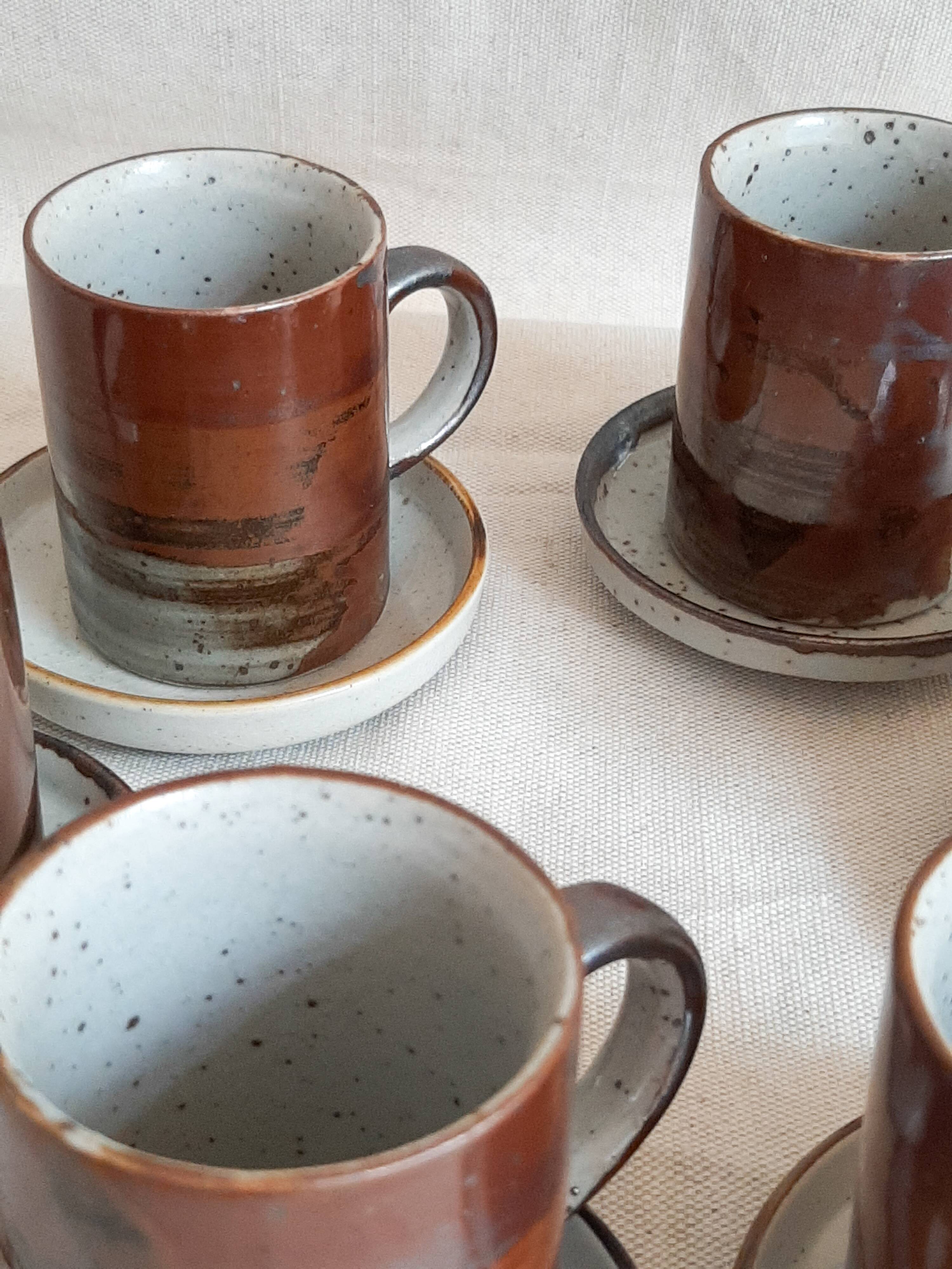 Vintage stoneware coffee mugs
