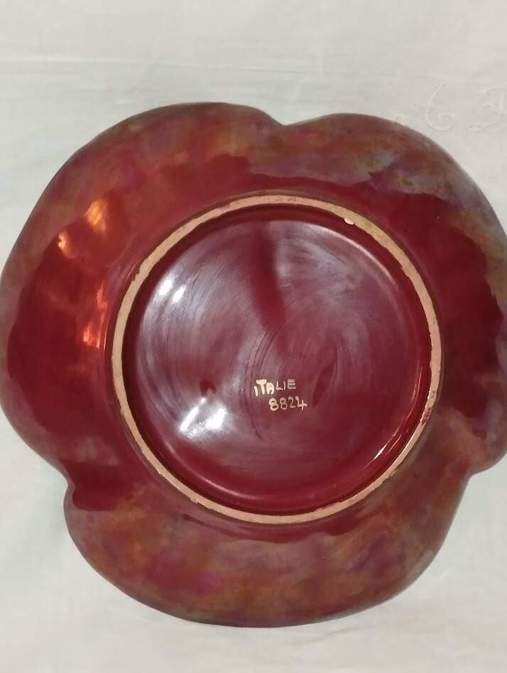 Very large Italian presentation plate with silver/gold relief –