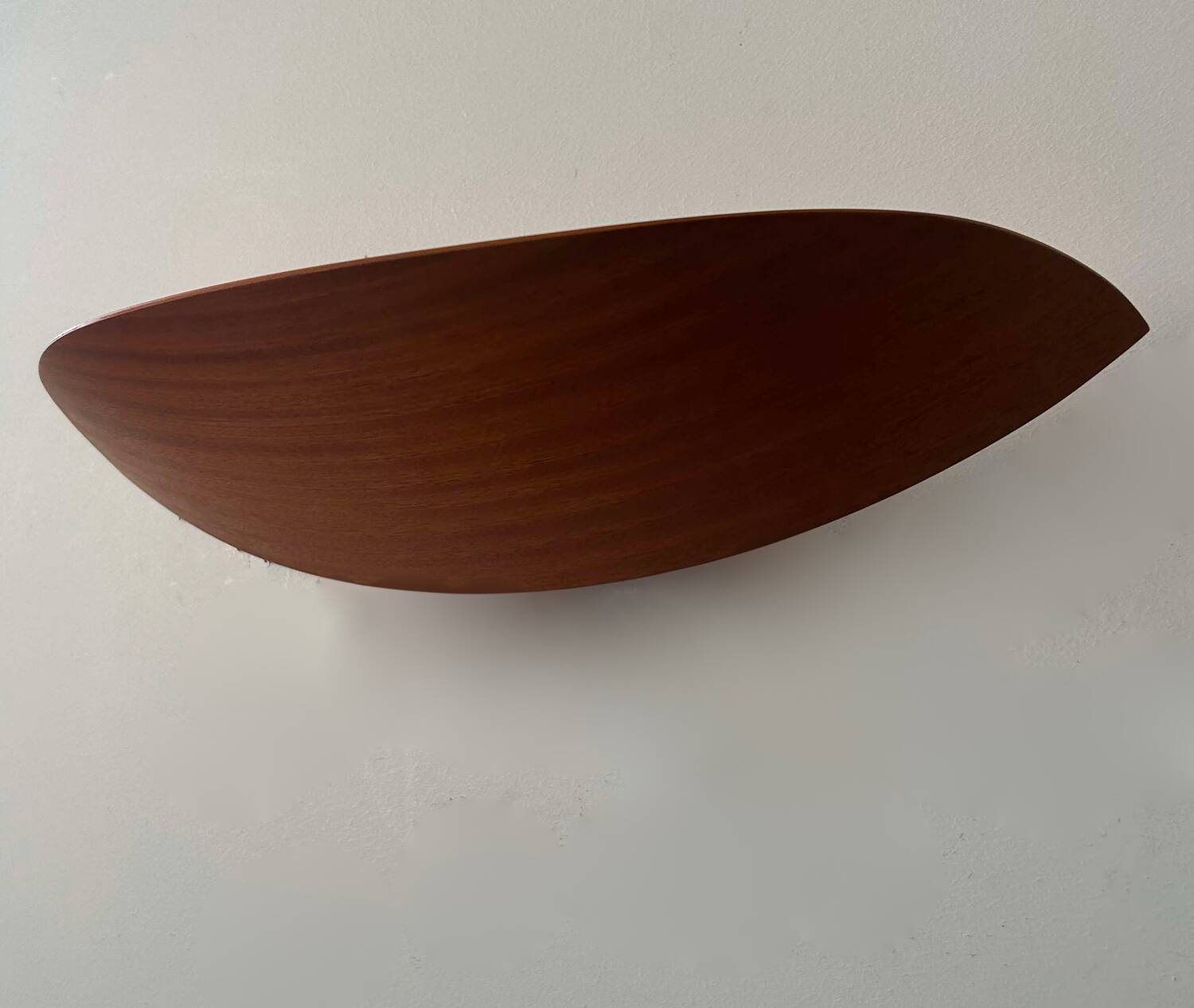 Pair of vintage wall lights, thermoformed wood, France 1970