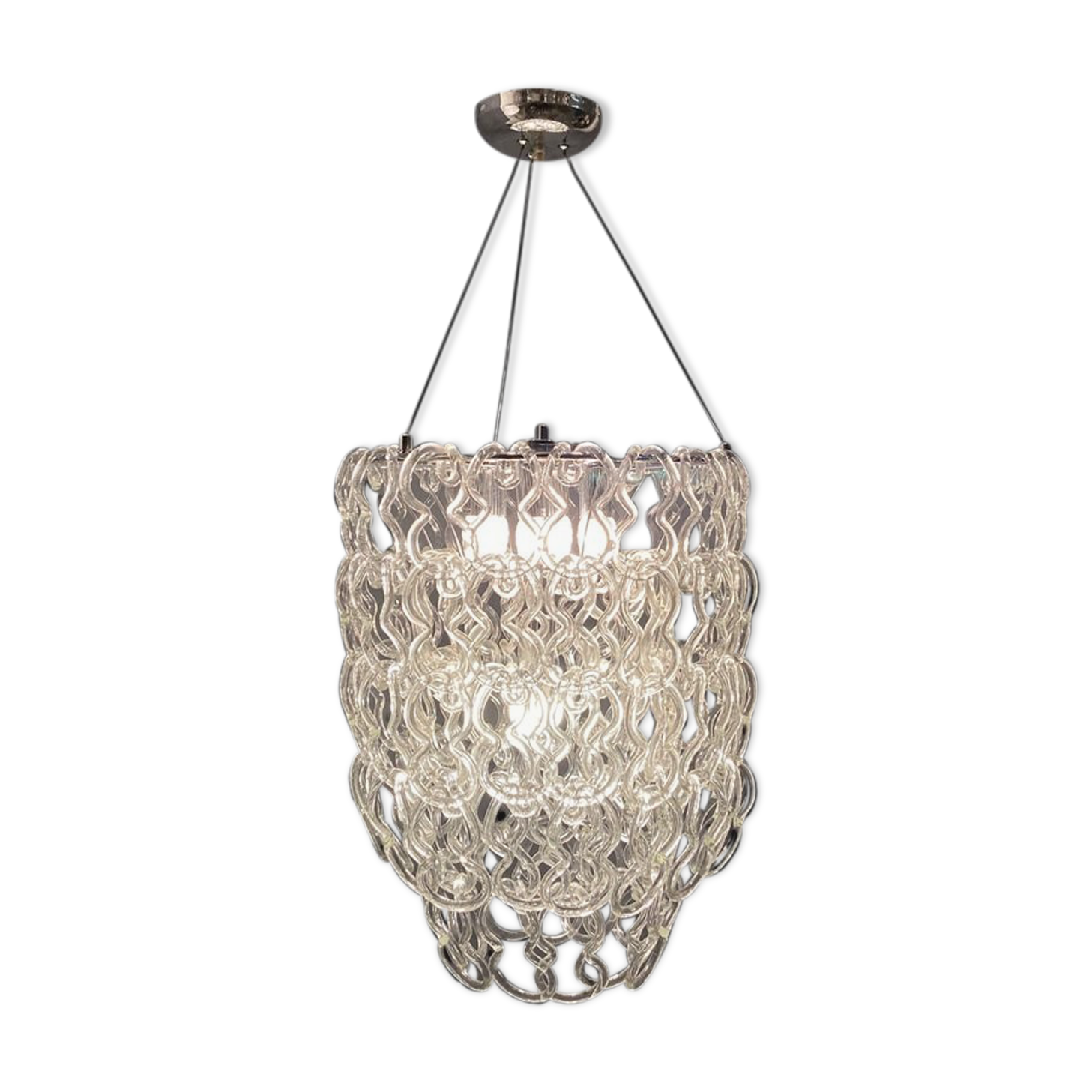 Murano glass chandelier by Angelo Mangiarotti Vistosi production