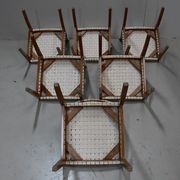 Suite de 6 chaises vintage en hêtre clair fin XXe