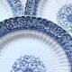 Sarreguemines ironstone dessert plates, "Embroidery" model