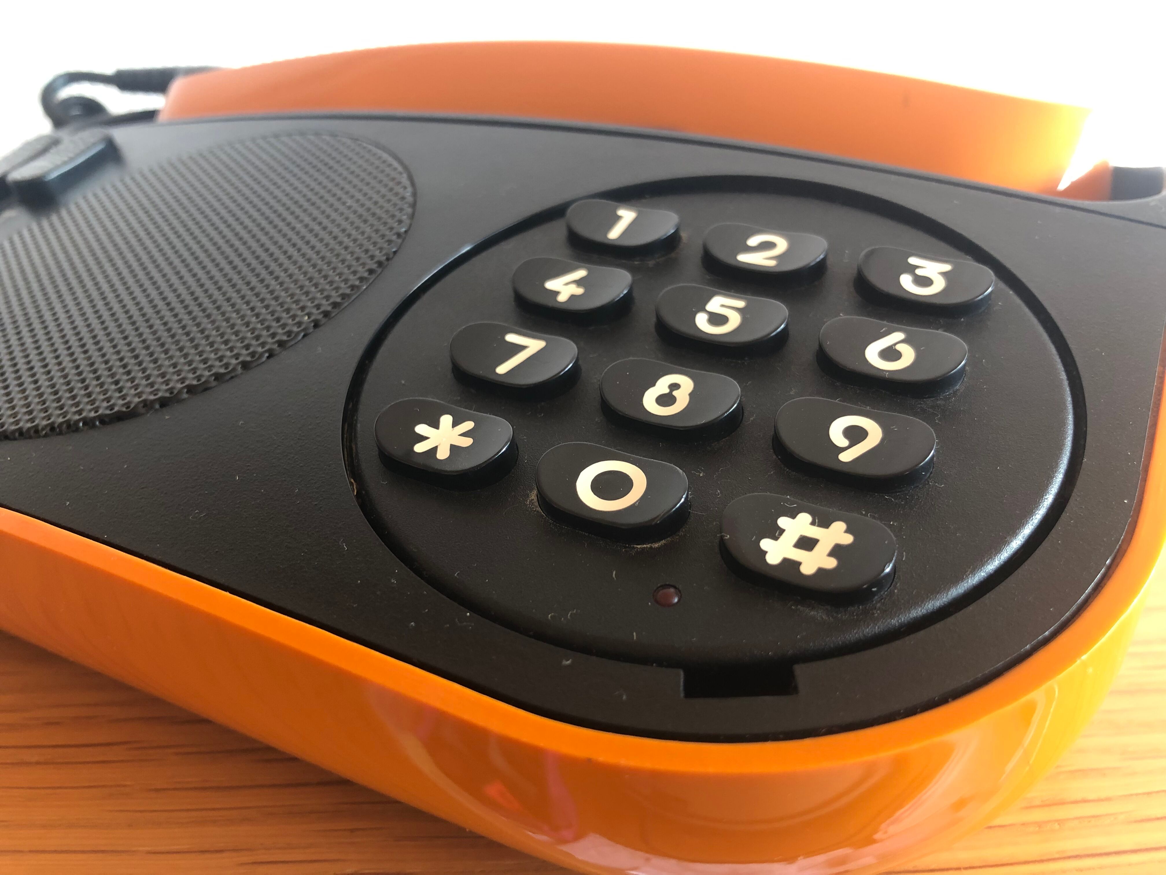 Vintage PTT Phone Telic t75 Orange from 1975