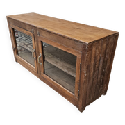 Buffet - glass TV cabinet in Burmese teak