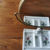 Table mirror with porcelain base for jewelry