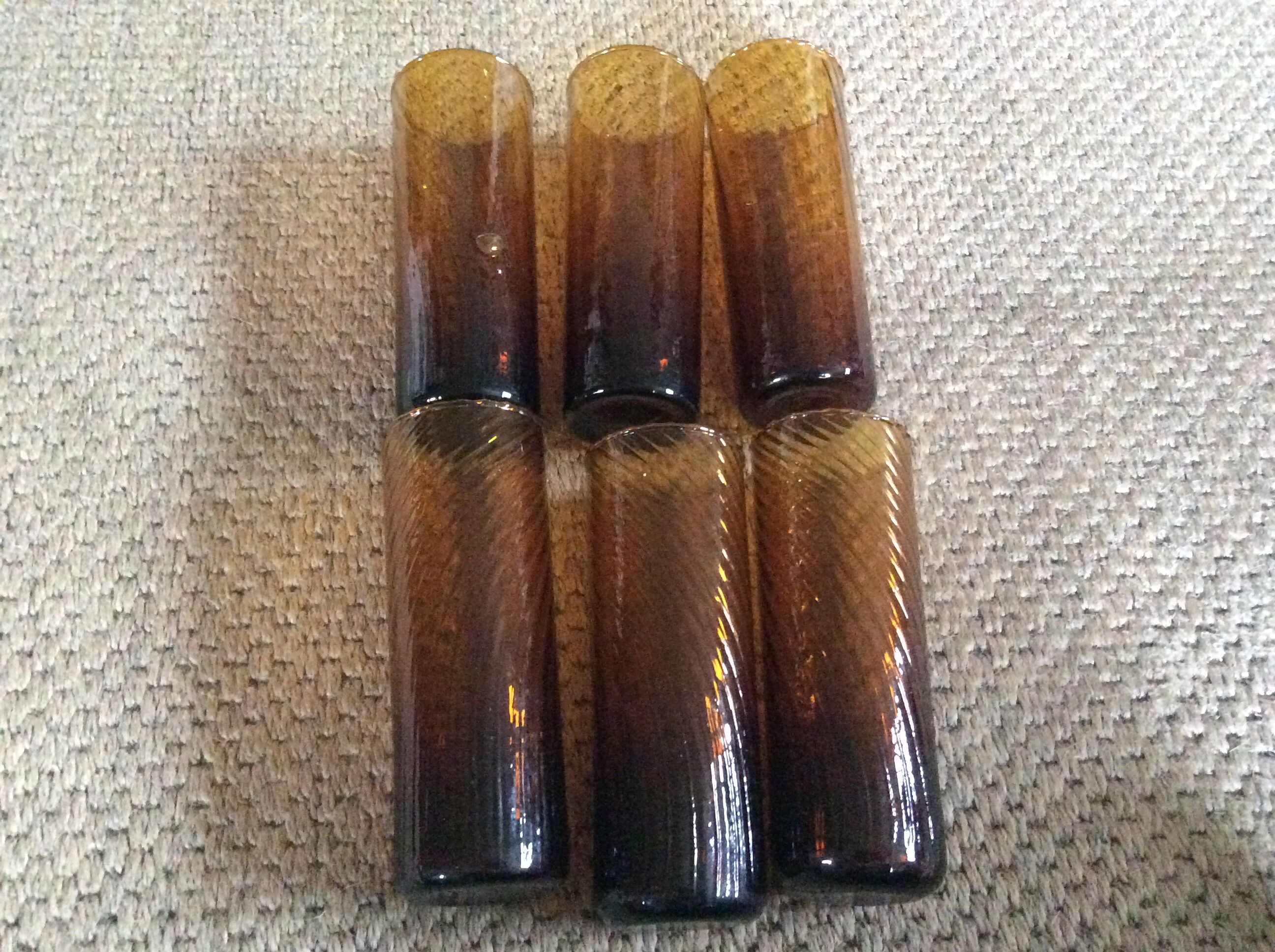 Série de 6 verres ambres