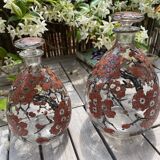 Set of 2 Delvaux enamelled bottles