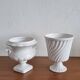 Cache-pot vase Médicis vintage ancien faïence blanche