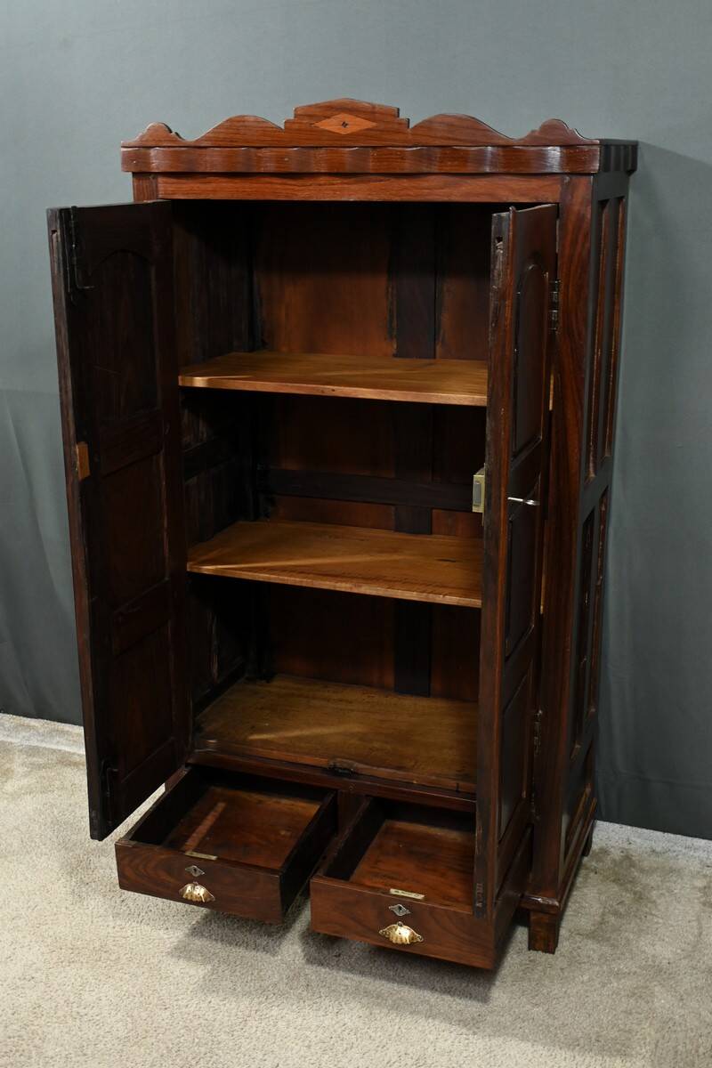 Pondicherry Spice Cabinet, in Teak and Rosewood – 1900
