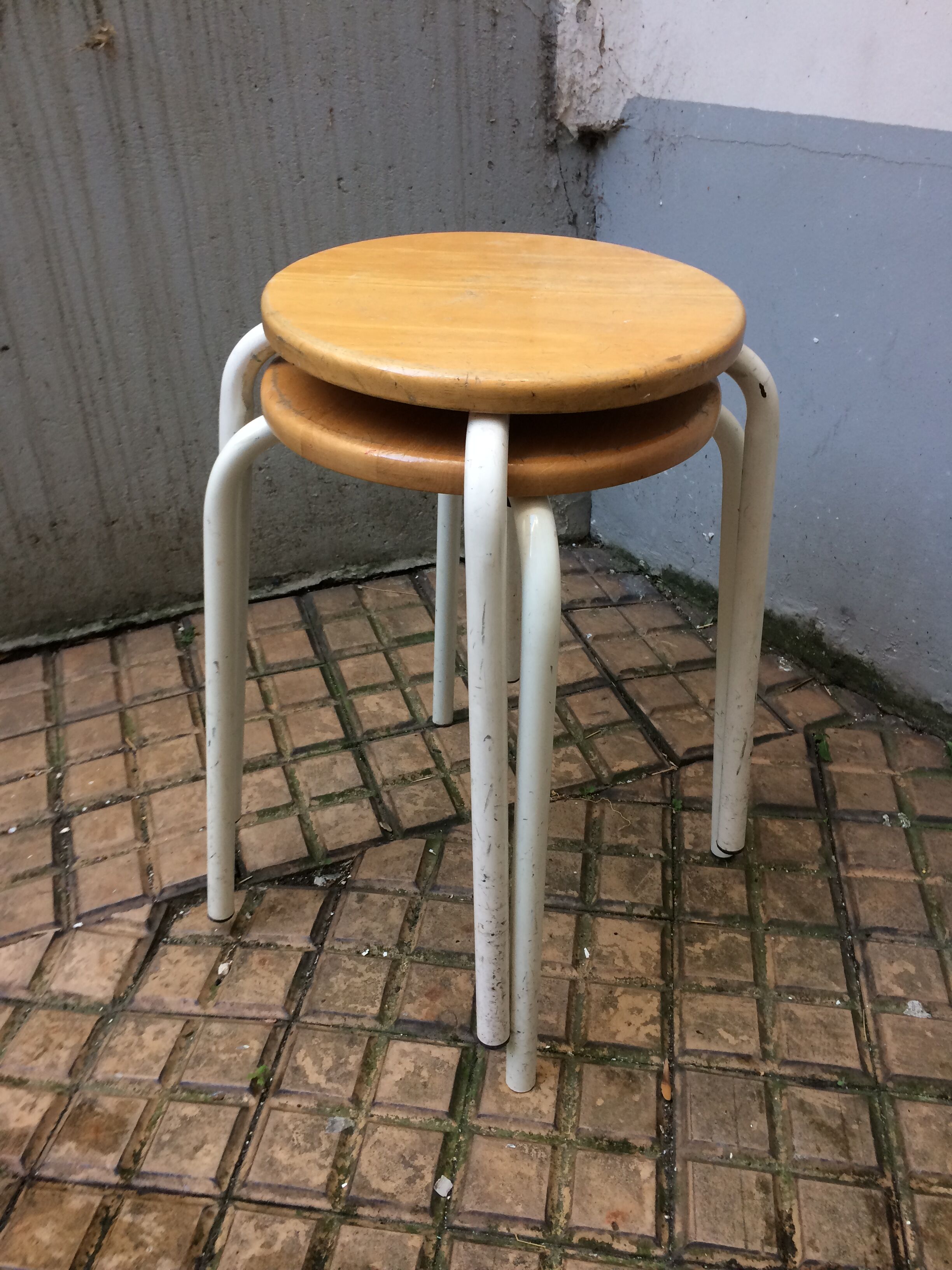 Pair of industrial stools
