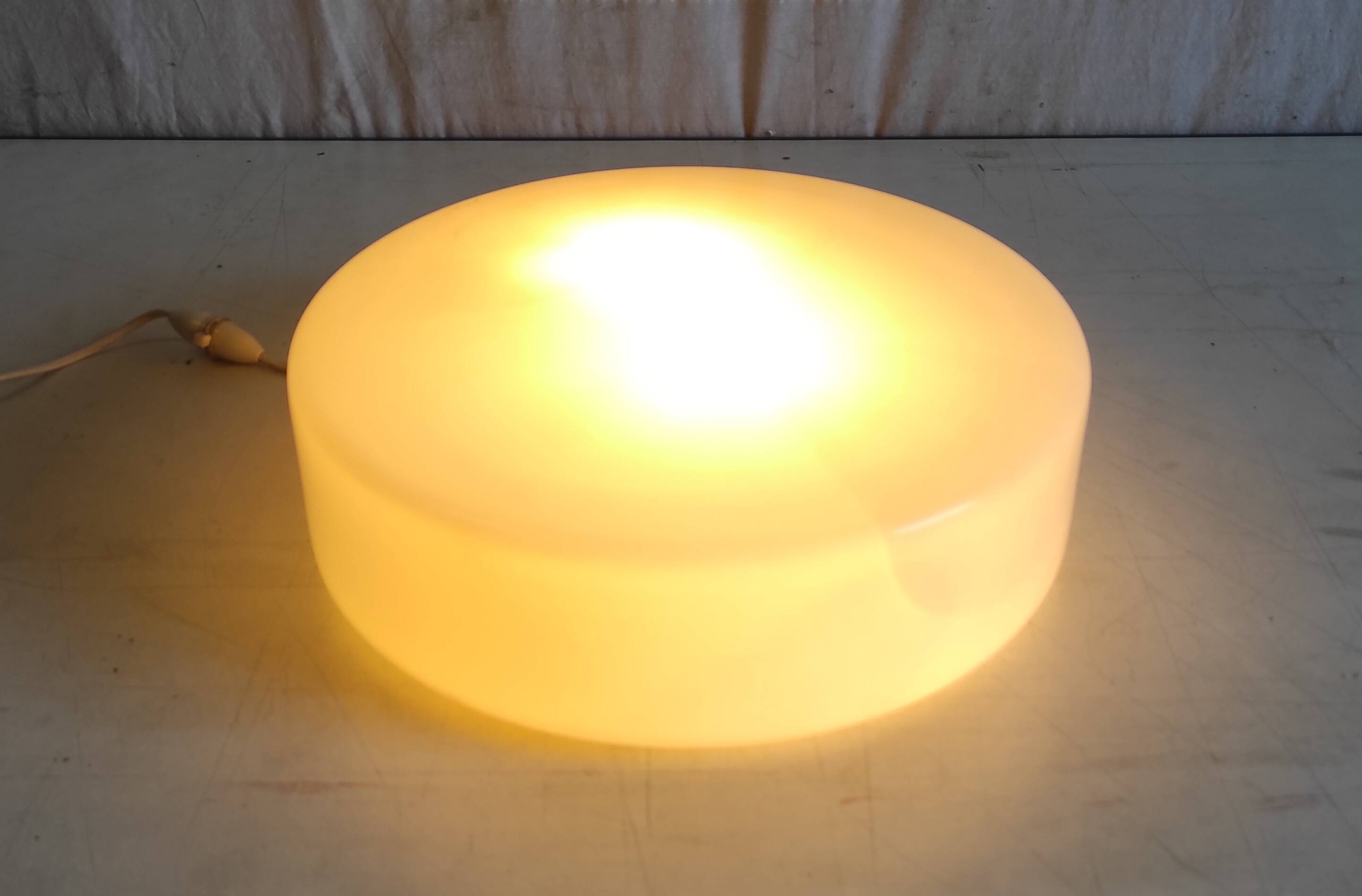 Bauhaus style ceiling or wall light in opaline glass - mid-20th century