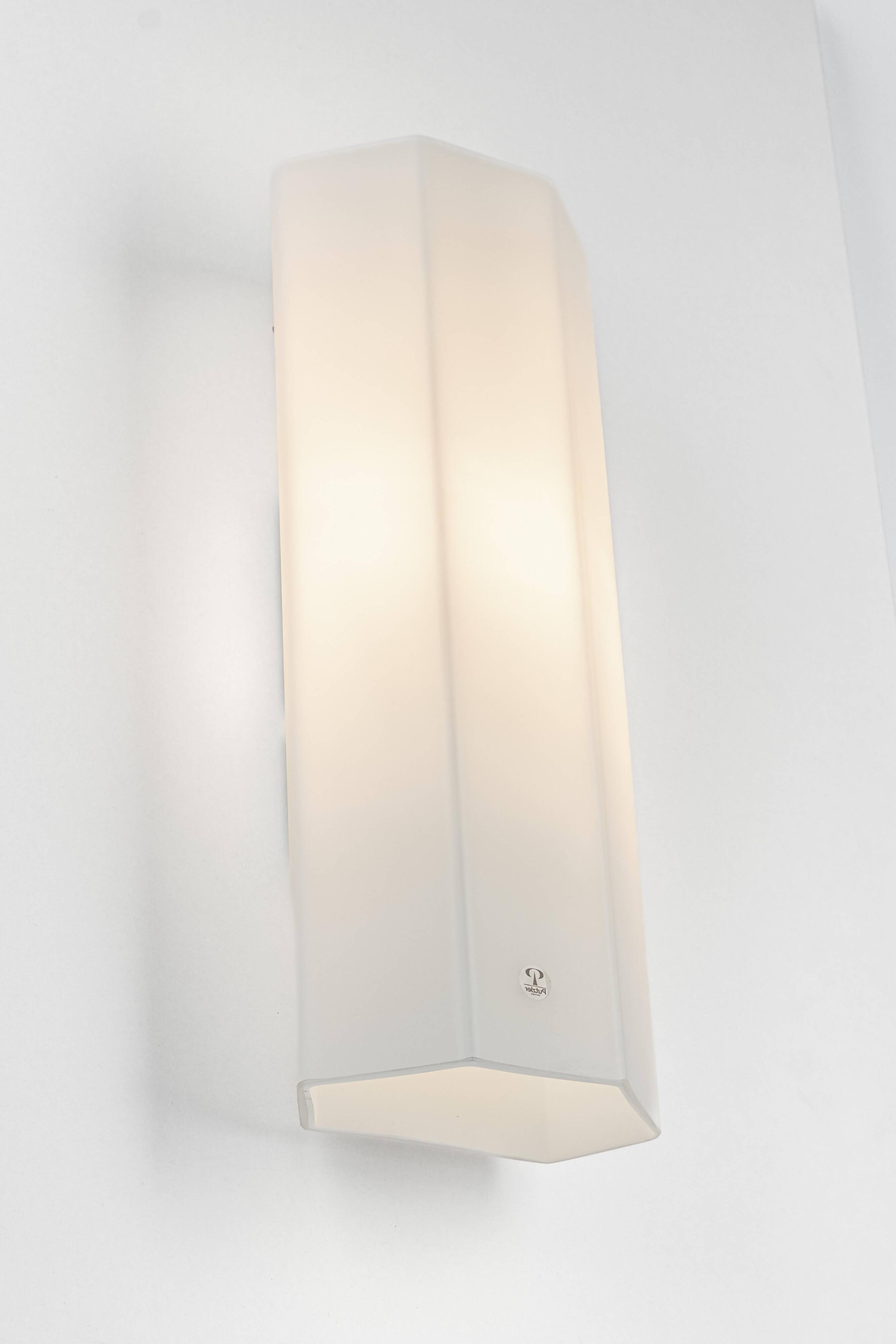 Pair of wall sconces in opal glass by Peill & Putzler, Germany