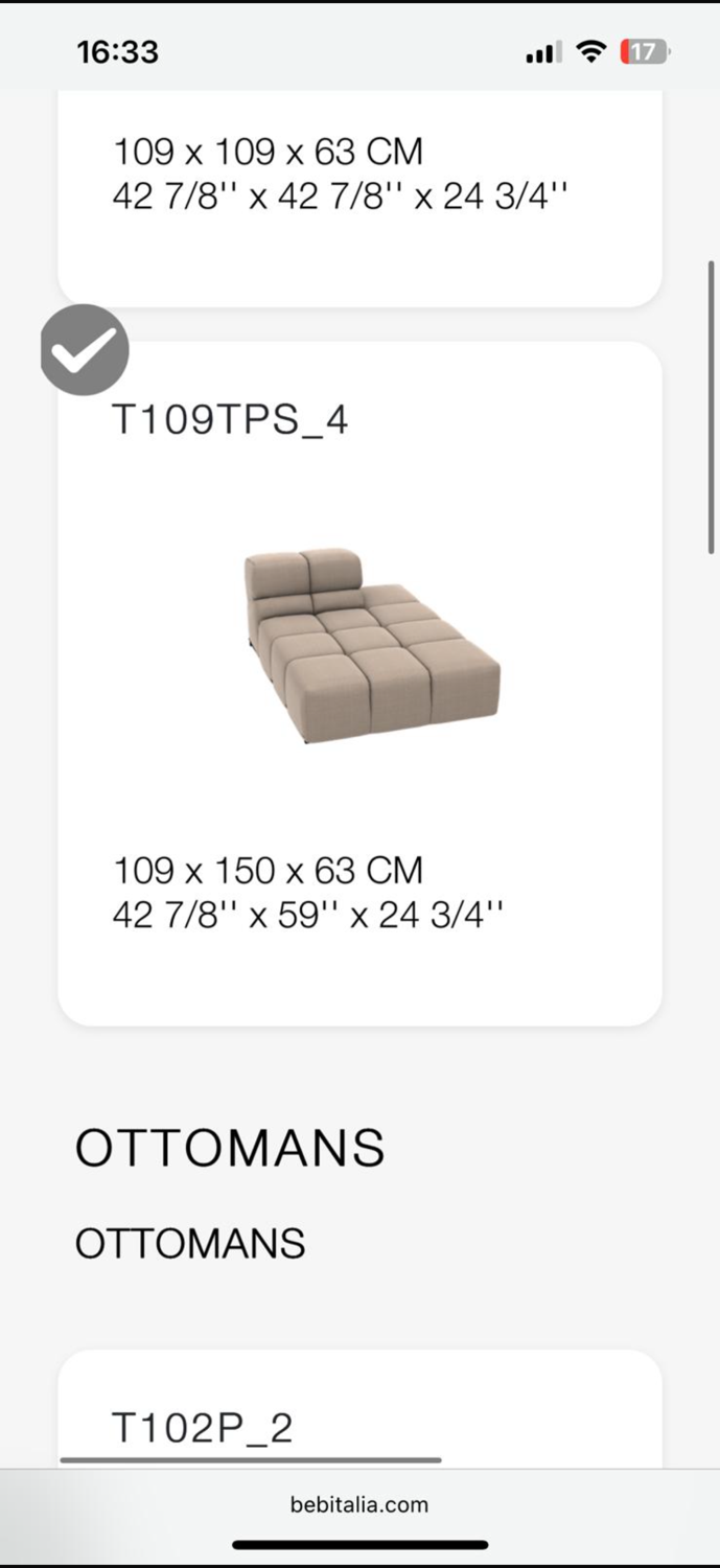 Tufty-Time sofa with chaise longue - beige