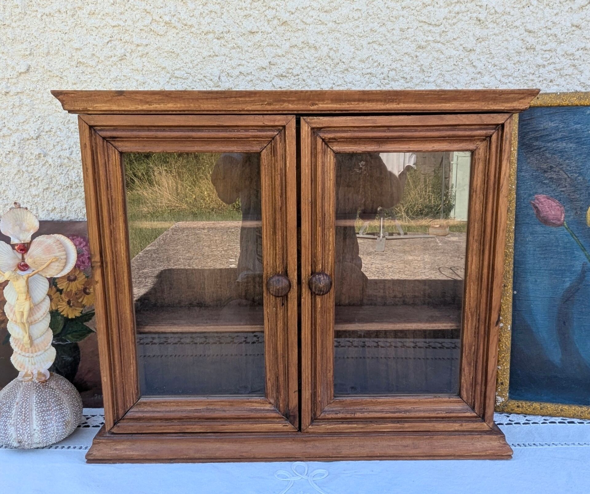 Small Wall Display Cabinet Pine Chalet Mountain Vintage Decor 60s 70s