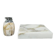 1960s mid-century modern Italian onyx smoking set with table lighter & ashtray