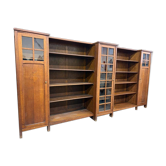Meuble mural XL vintage en bois / bibliothèque / armoire (3m40 !)