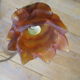 2 brass appliques leaves flowers tulip glass paste