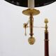 Library or reading floor lamp in brass and wood, mid-20th century.