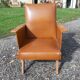 Fauteuil années 60 skai marron