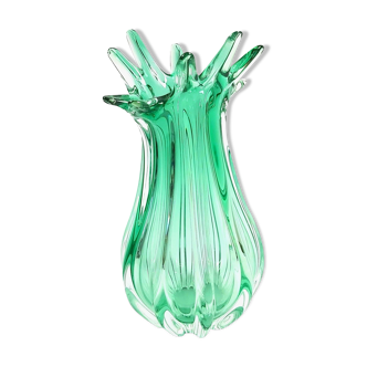 Vase torsadé en verre de Murano par Seguso Italie années 1960