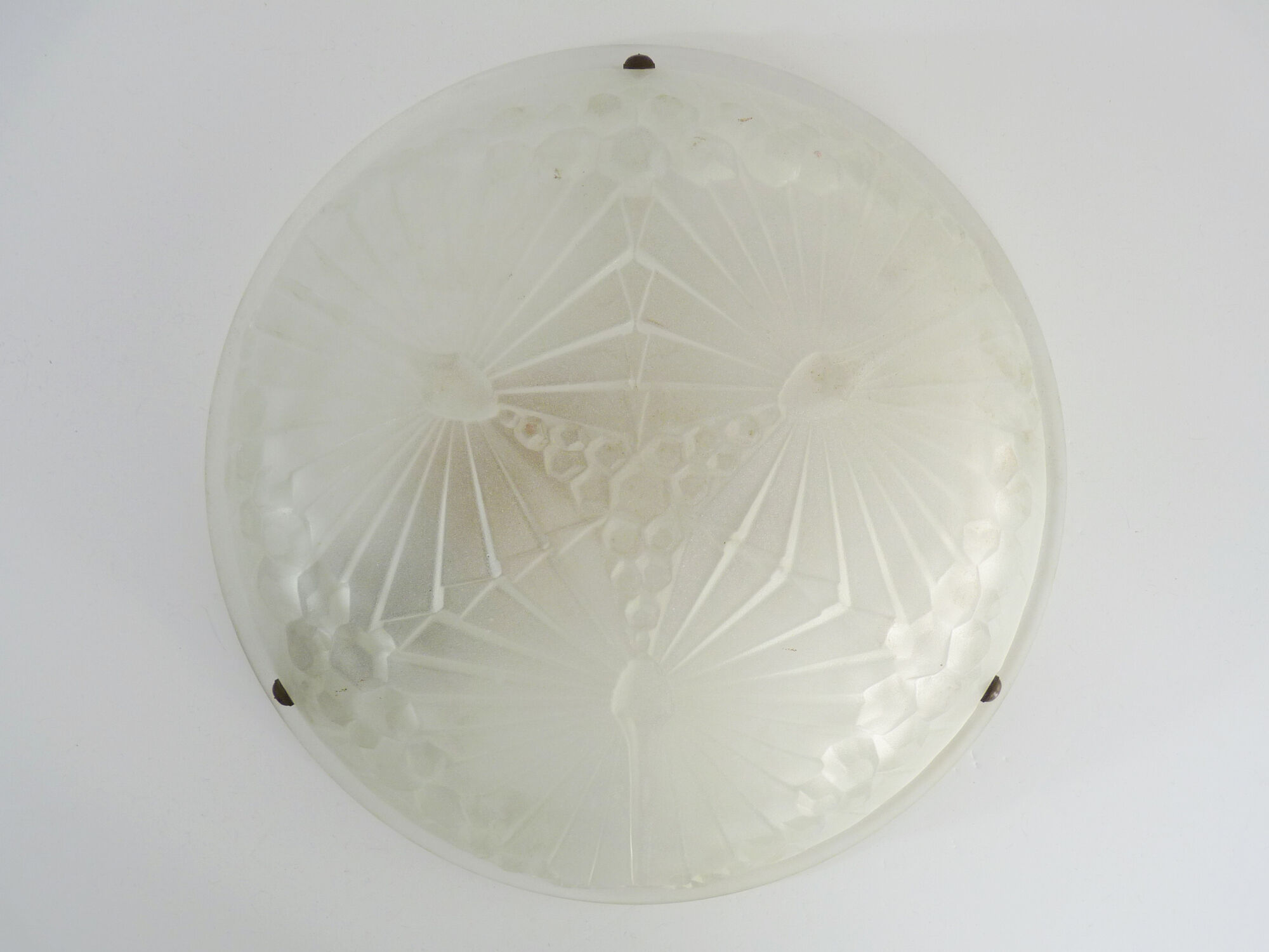 Old chandelier, suspension cavasque Art Deco 1 Fire, in glass paste. Year 30