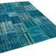 Handmade Oriental Contemporary 174 cm x 243 cm Turquoise Patchwork Carpet
