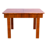 Table à manger réglable en noyer, années 1930, Tchécoslovaquie