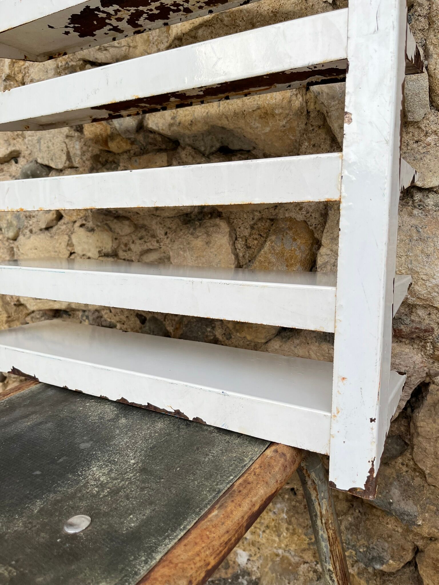 Metal wall workshop shelf