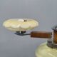 1940s Czechoslovak Art Deco Chandelier in Walnut Chrome and Glass