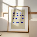 Abstract blue giclee print, 50x70cm