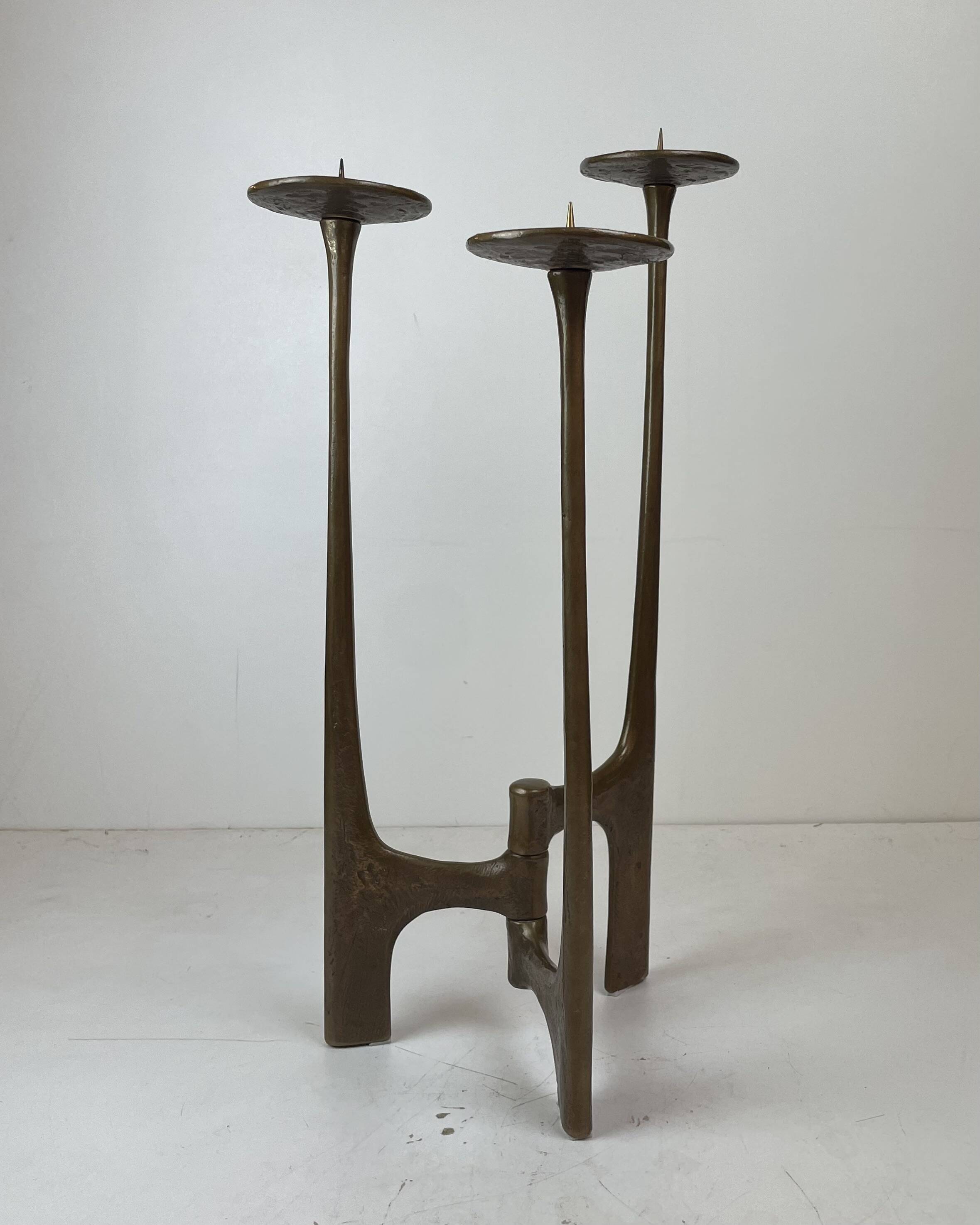 Brutalist Floor Candle Holder by Michael Harjes, Germany, 1960