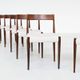 Kai Kristiansen set of twelve dining chairs rosewood Fritz Hansen Denmark 1961