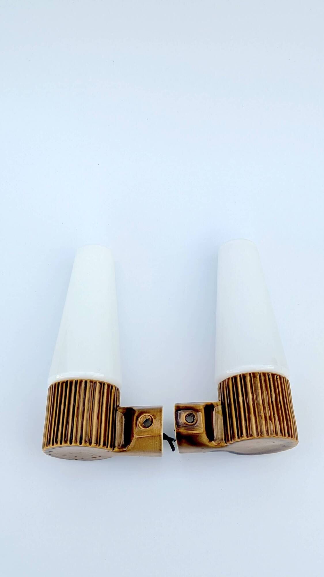 Pair of mustard-coloured ceramic wall lights IFÖ -Hans-Agne Jakobsson