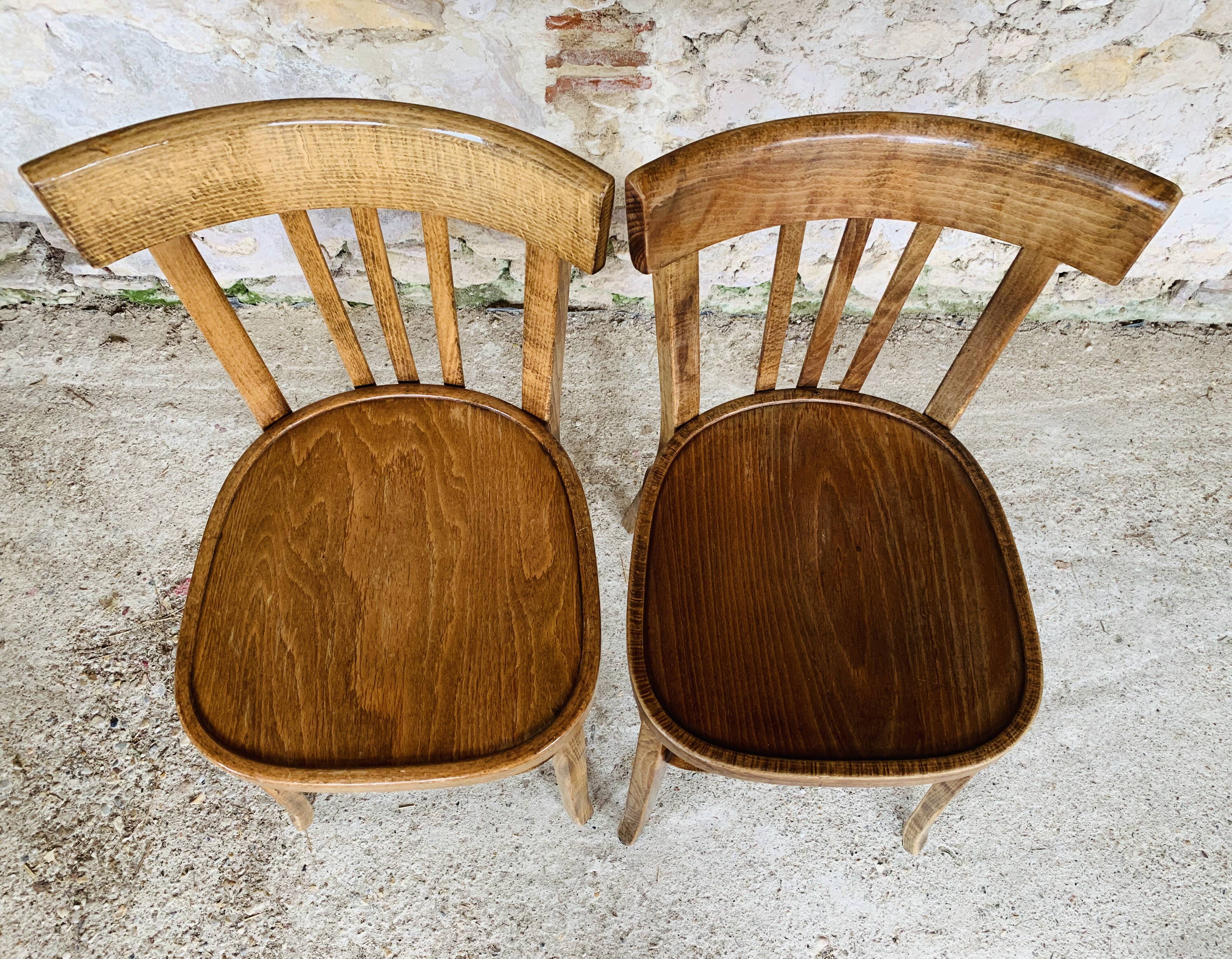 Pair of bistro chairs #43 by Baumann, circa 40/50